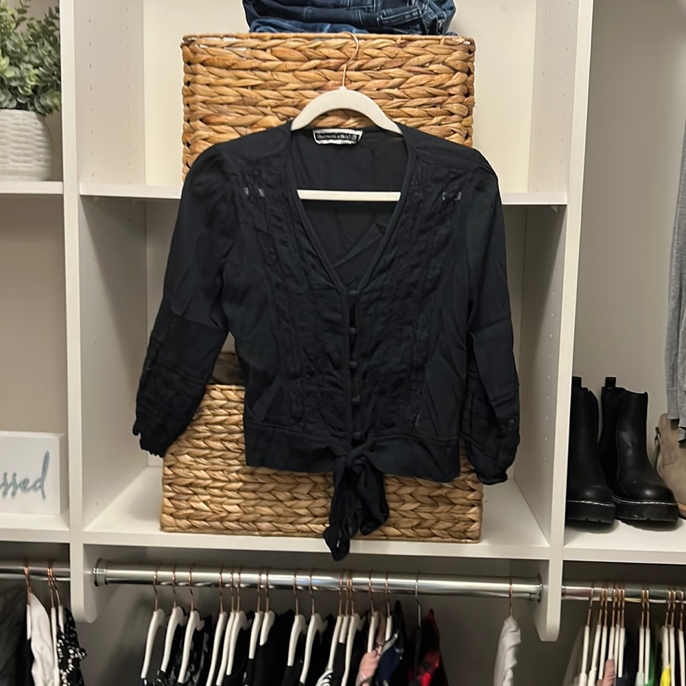 Abercrombie and Fitch XS Blue Lace Top